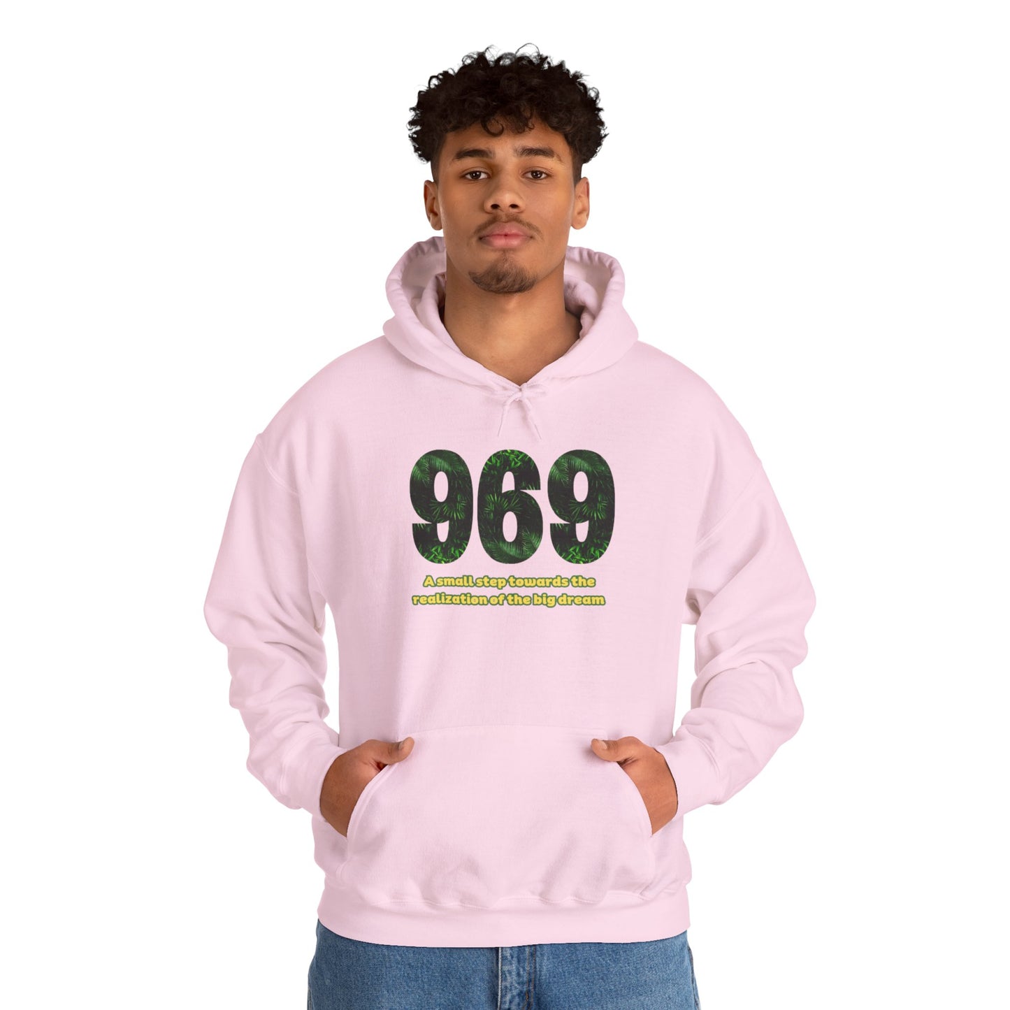 Hooded sweatshirt Brand 969 with motivation phrases to make your big dreams come true
