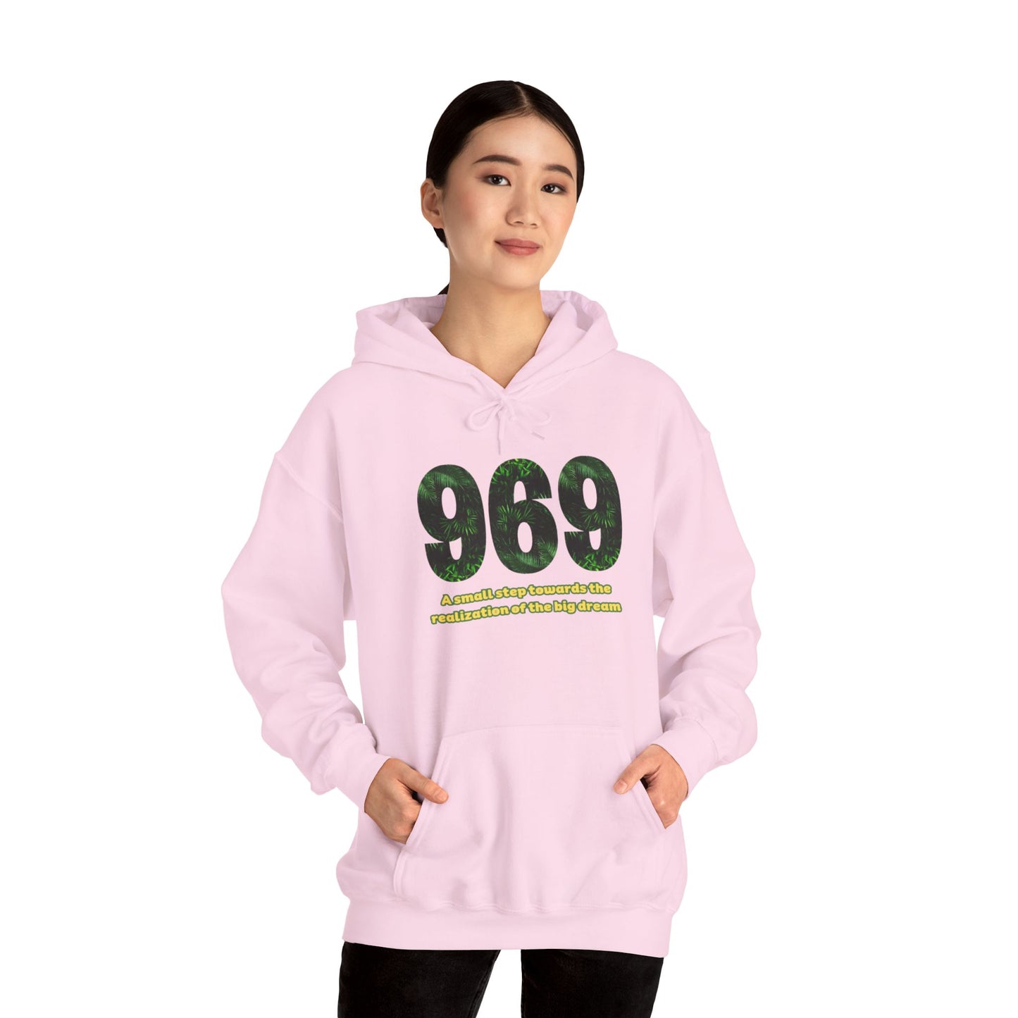 Hooded sweatshirt Brand 969 with motivation phrases to make your big dreams come true