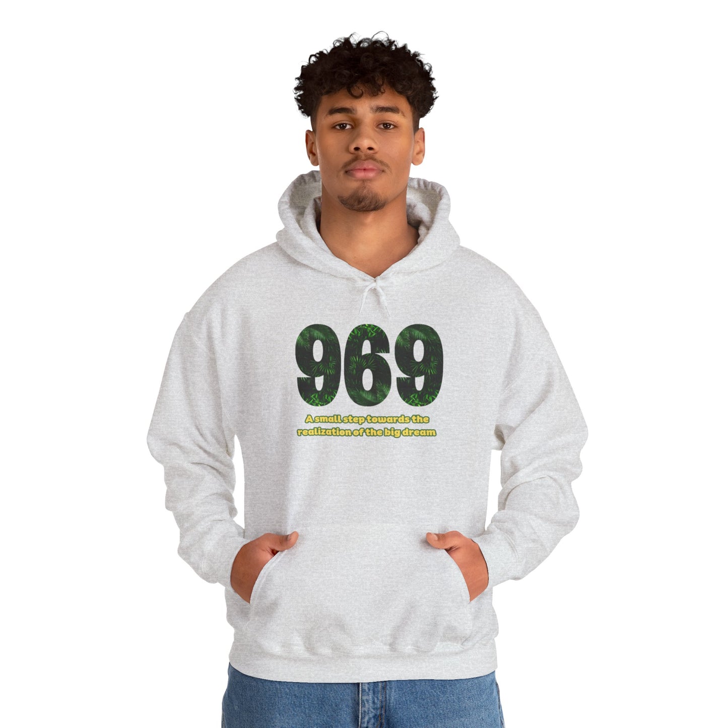 Hooded sweatshirt Brand 969 with motivation phrases to make your big dreams come true