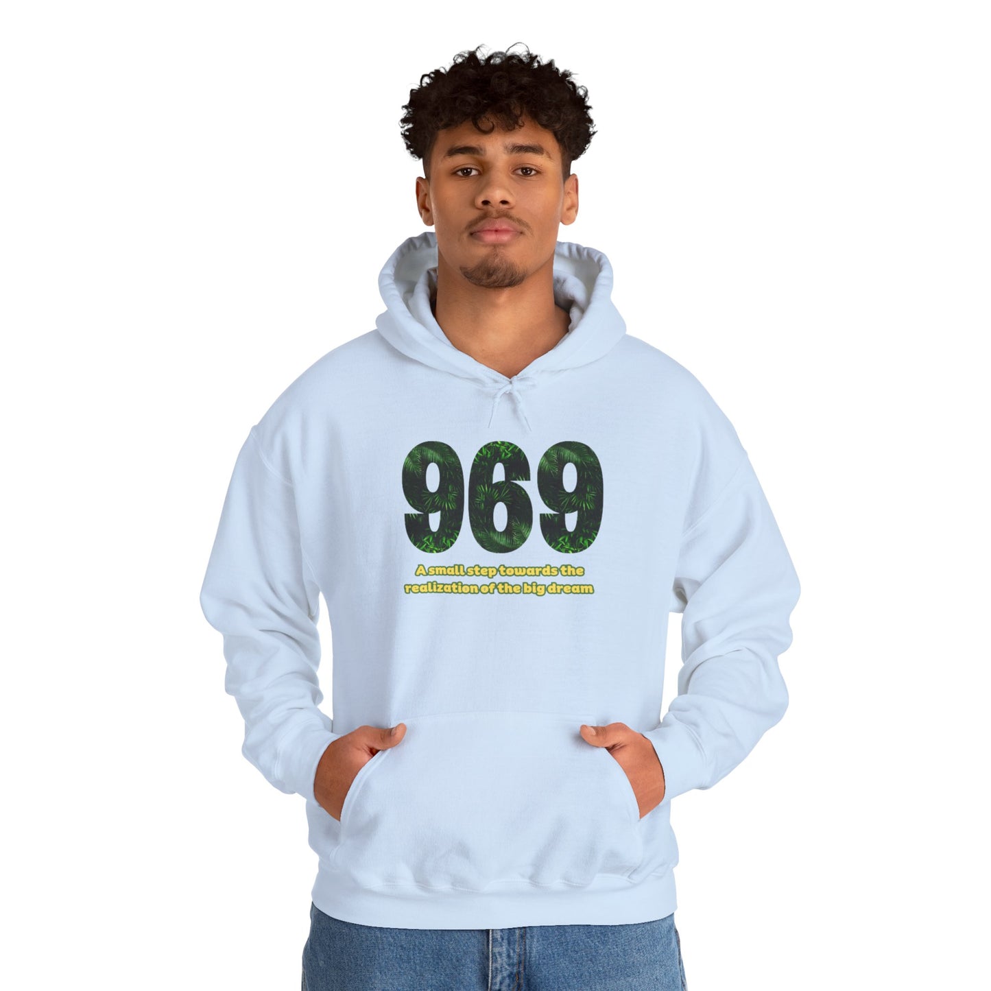 Hooded sweatshirt Brand 969 with motivation phrases to make your big dreams come true
