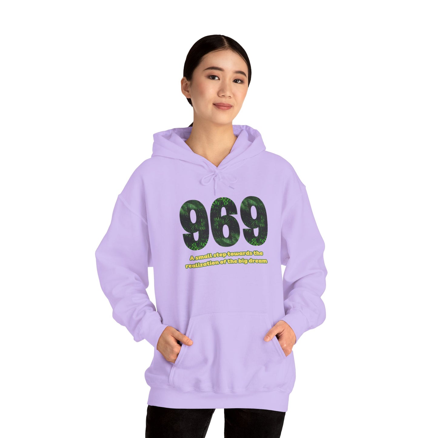 Hooded sweatshirt Brand 969 with motivation phrases to make your big dreams come true