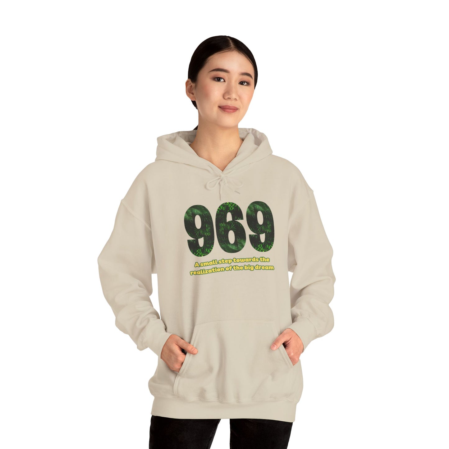 Hooded sweatshirt Brand 969 with motivation phrases to make your big dreams come true