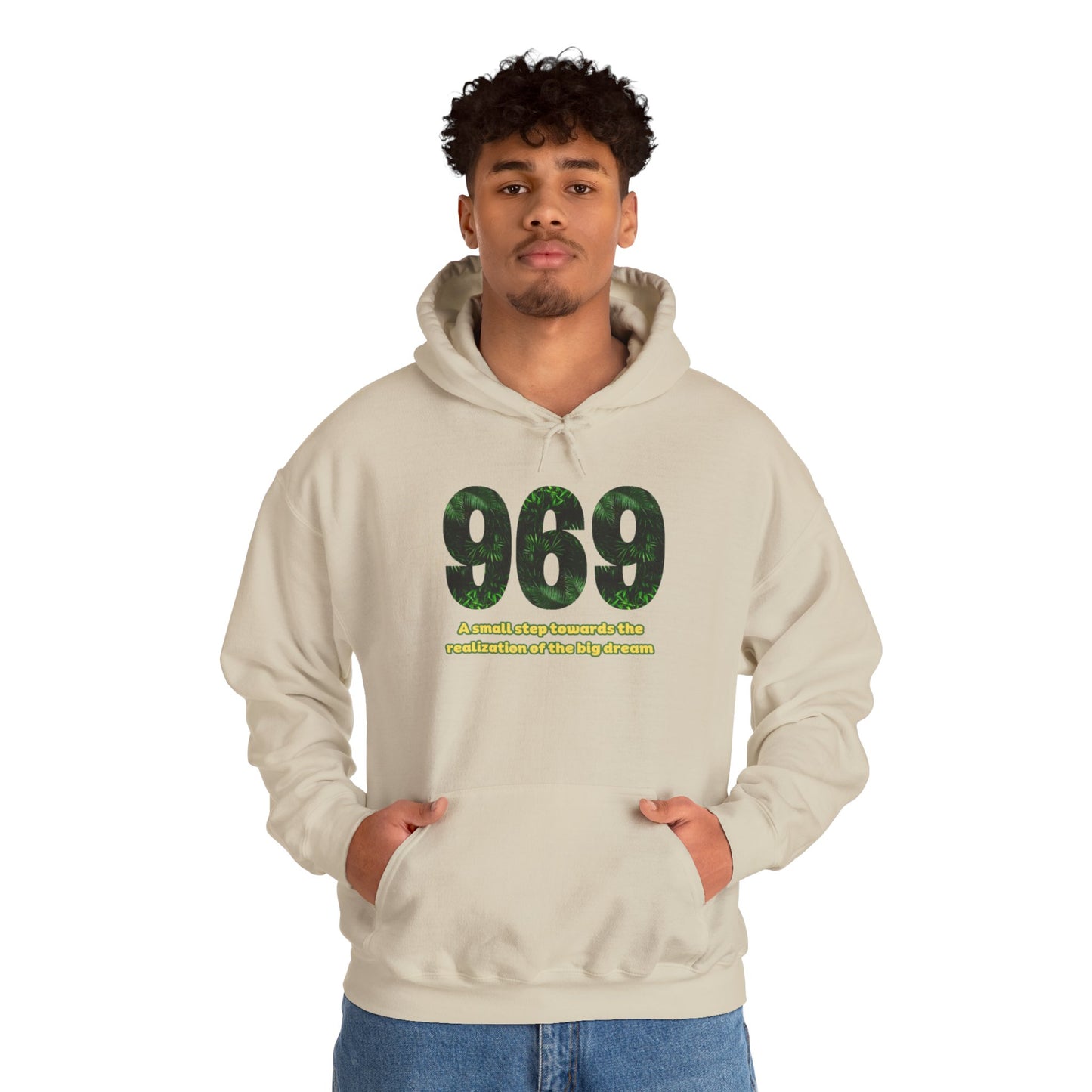 Hooded sweatshirt Brand 969 with motivation phrases to make your big dreams come true