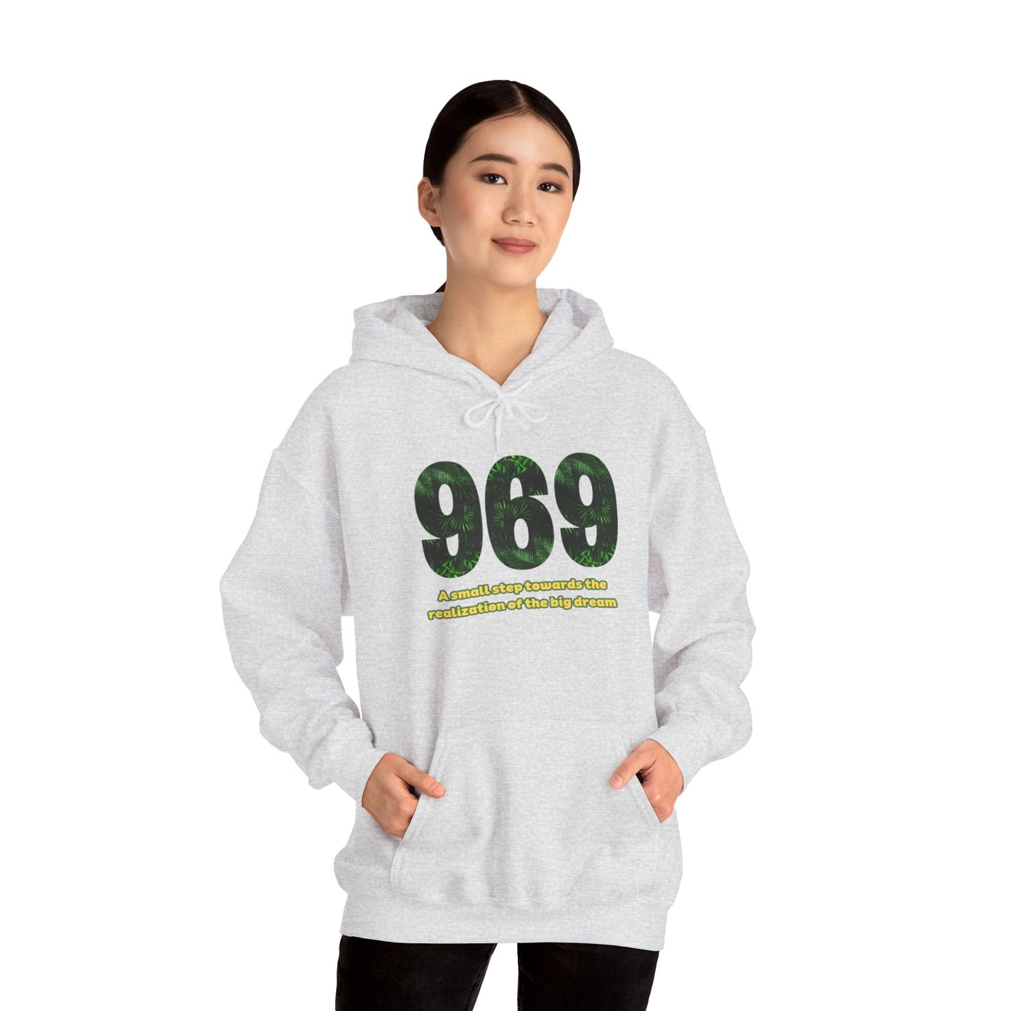 Hooded sweatshirt Brand 969 with motivation phrases to make your big dreams come true
