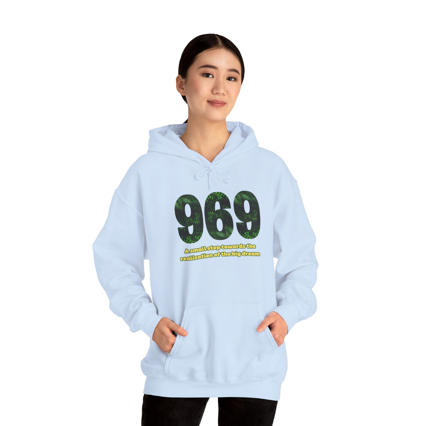 Hooded sweatshirt Brand 969 with motivation phrases to make your big dreams come true